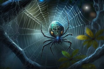spider in spider web, generative AI