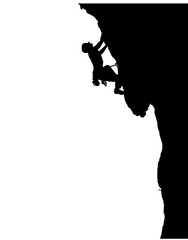 silhouette drawing of a climber