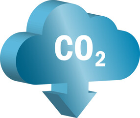 Co2 in cloud with carbon emission sign.