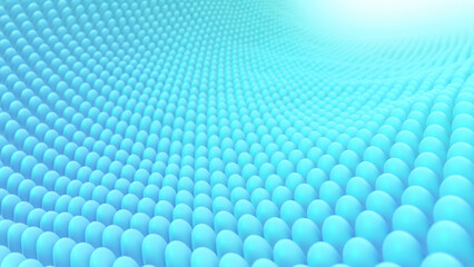 Close up Absorbent products in select focus concept, Soft surface, Abstract blue light background, 3D rendering