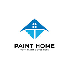 Fototapeta premium Paint house logo design illustration.