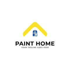 Paint house logo design illustration.