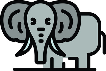 Africa elephant icon. Outline Africa elephant vector icon for web design isolated on white background color flat
