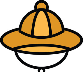Safari hat icon. Outline Safari hat vector icon for web design isolated on white background color flat