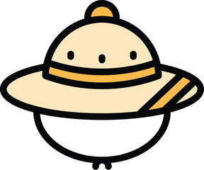 Safari hunting hat icon. Outline Safari hunting hat vector icon for web design isolated on white background color flat