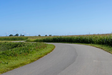 Paved highway in rural areas