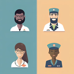 Diversity avatars characters people Of occupation. People with different profession. Generative ai