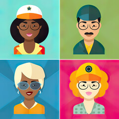 Diversity avatars characters people Of occupation. People with different profession. Generative ai