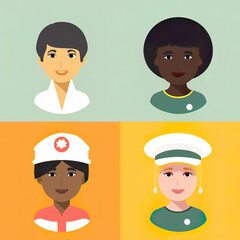 Diversity avatars characters people Of occupation. People with different profession. Generative ai