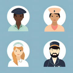 Diversity avatars characters people Of occupation. People with different profession. Generative ai