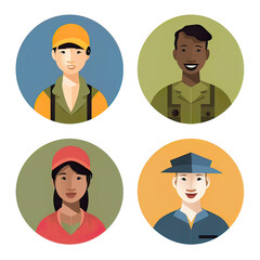 Diversity avatars characters people Of occupation. People with different profession. Generative ai