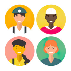 Diversity avatars characters people Of occupation. People with different profession. Generative ai