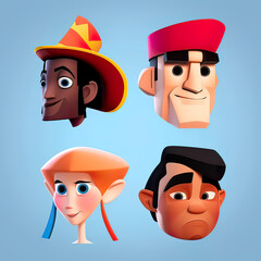 Diversity avatars characters people Of occupation. People with different profession. Generative ai