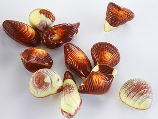 Schokaladen Meeresfruechte als Freisteller