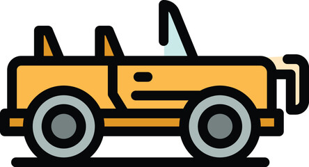 Safari automobile icon. Outline Safari automobile vector icon for web design isolated on white background color flat