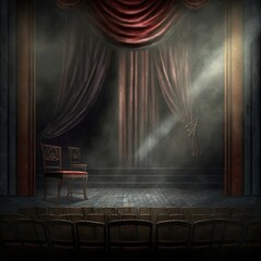 Theatre stage. AI generated