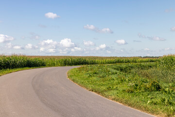 Paved highway in rural areas