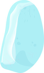 Crystal. Curative Transparent Healing Quartz. Blue Gradient Clear Bright Gem. Magic Stone