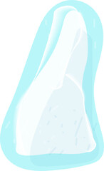 Crystal. Curative Transparent Healing Quartz. Blue Gradient Clear Bright Gem. Magic Stone