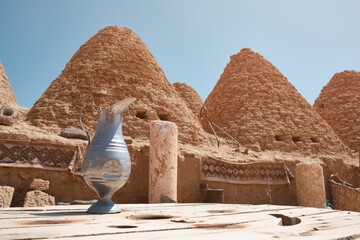Traditional mud brick or adobe made beehive houses. Harran, major ancient city in Upper...
