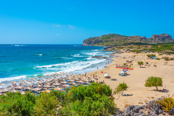 Summer day at Falasarna beach at Crete, Greece