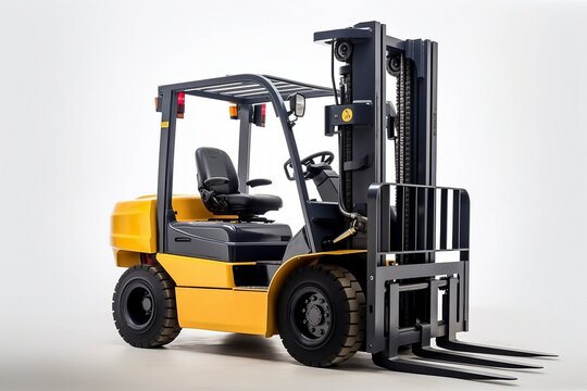Isolated Forklift on White Background.