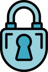 Padlock icon. Outline Padlock vector icon for web design isolated on white background color flat