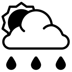 rainy day solid line icon