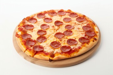 pepperoni pizza on a white background