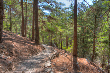 Samaria gorge at Greek island Crete