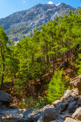 Samaria gorge at Greek island Crete