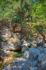 Samaria gorge at Greek island Crete