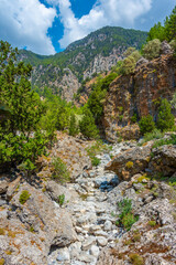 Samaria gorge at Greek island Crete
