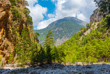 Samaria gorge at Greek island Crete