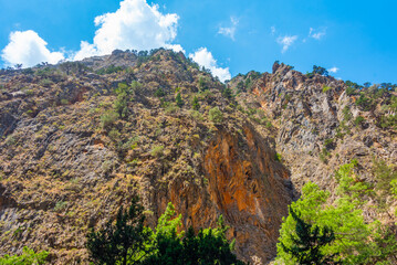 Samaria gorge at Greek island Crete