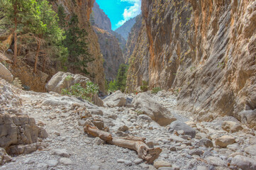 Samaria gorge at Greek island Crete