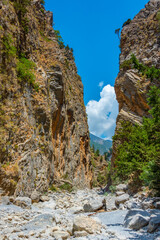 Samaria gorge at Greek island Crete