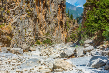 Samaria gorge at Greek island Crete