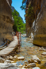 Iron Gates at Samaria gorge at Greek island Crete