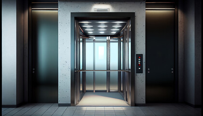 apartment interior with modern lift.