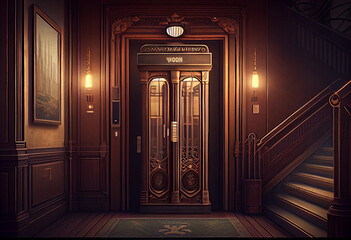 Fototapeta premium apartment interior with modern lift.