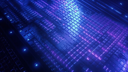 サイバーデジタルテクノロジー青紫のネオンカラー背景