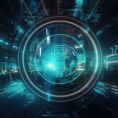 Abstract Digital Technology: A Futuristic Cyber Connect Lifestyle Concept in a Virtual Game, Generative AI