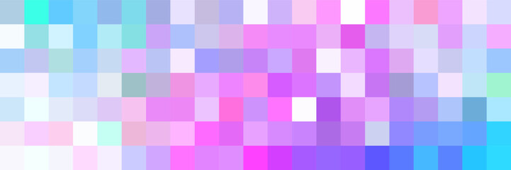 Web banner Mosaic colorful abstract background, pink, blue, purple, turquoise tones
