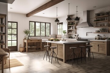 A beautiful modern farmhouse kitchen._Generative_AI