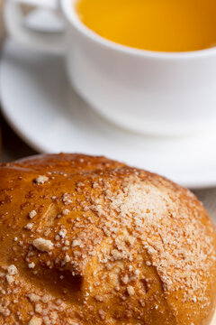 Wheat bun with sweet sprinkles on top