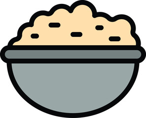 Wasabi plate icon. Outline Wasabi plate vector icon for web design isolated on white background color flat