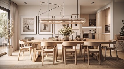 Minimalist and Clean Dining Area With Earthy Tones