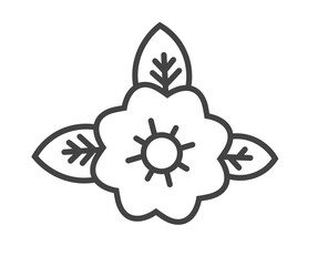Flower line icon illustration.
