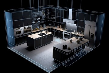 Beautifully designed kitchen Generative_AI